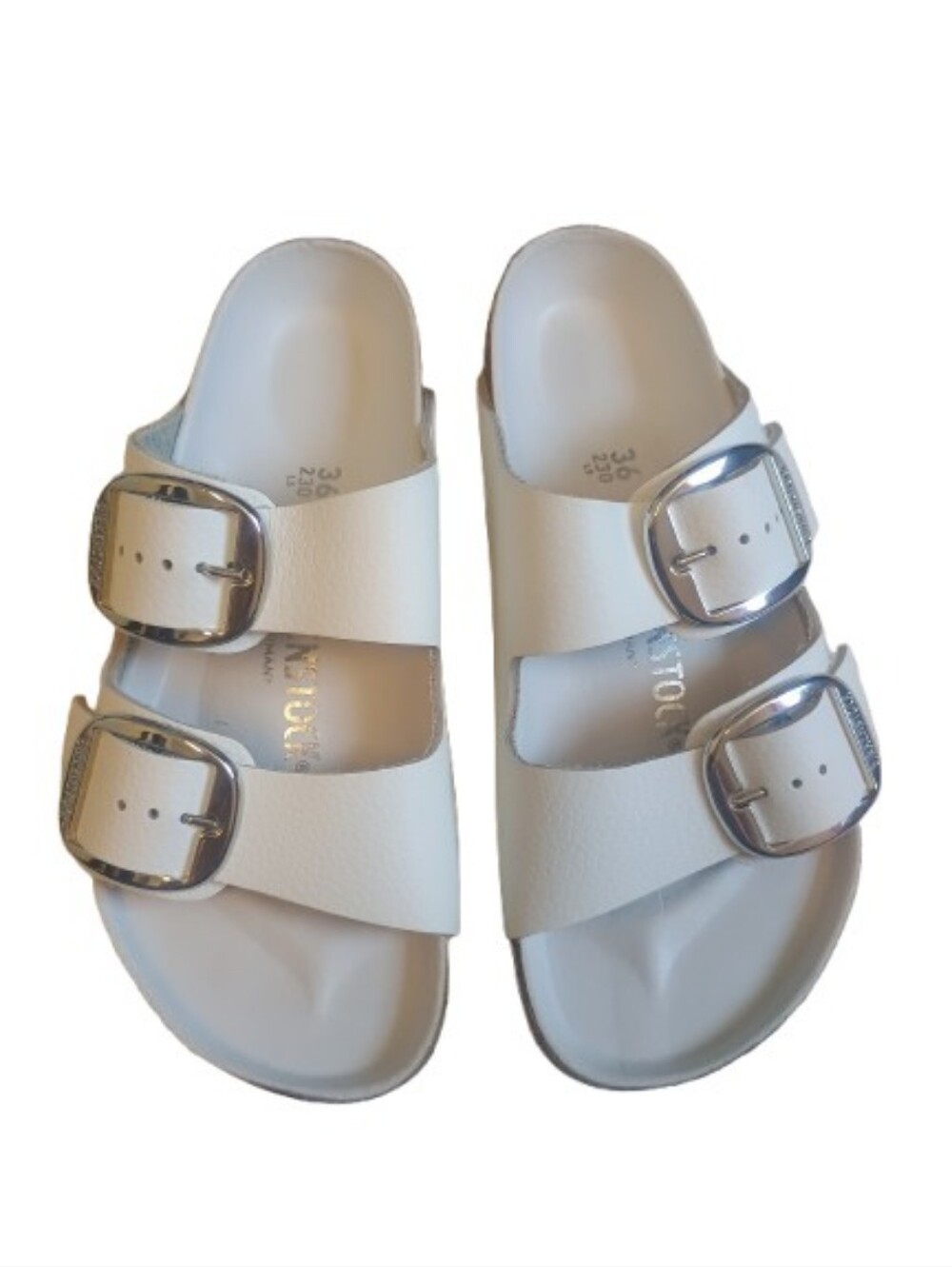 Birkenstock LEATHER Arizona Big Buckle White Sandal SIZE: 36 - Picture 3 of 9